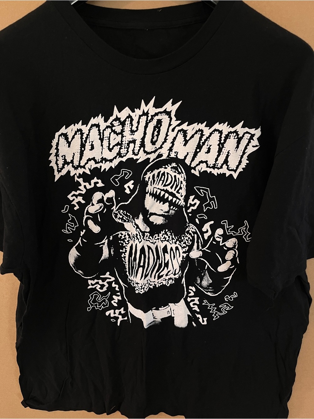 Macho Man Randy Savage T Shirt Wrestling Black Graphic Tee XXL WWE MINT